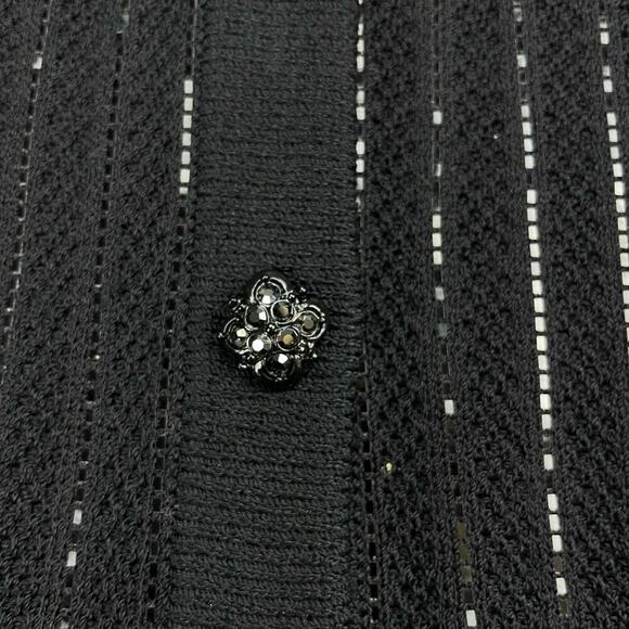 ST. JOHN COLLECTION Evening Paillette Striped Jacket Sz 6 Black - Picture 8 of 10